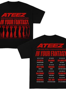 ATEEZ 梦幻巡演 2025 演唱会T恤红色城市演唱会T恤献给ATINY粉丝