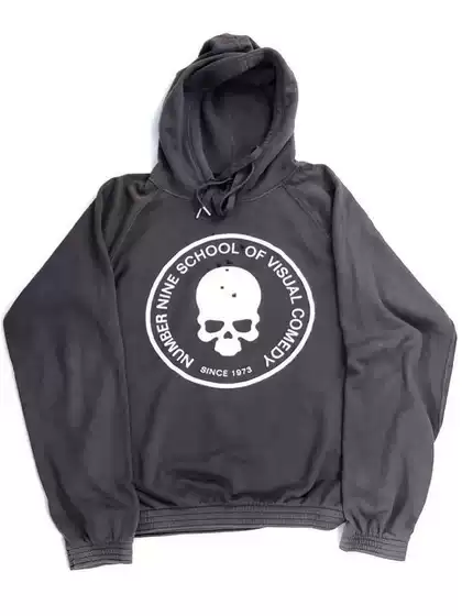Men's Rhinestone Skull Black Print Streetwear Skull Print Y2K Hoodie