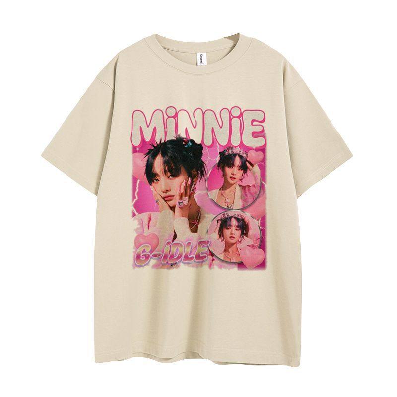 Gidle短袖T恤Minnie衣服周边Soojin专辑打歌服夏装圆领街头