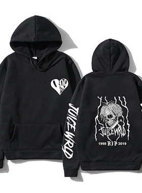 Juice WRLD hoodie J-Wrld Hoodie袖子中有999个设计黑色连帽衫