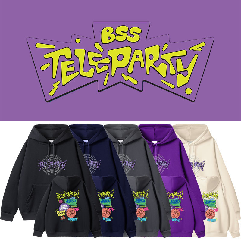 SEVENTEEN BSS二辑TELEPARTY周边同款衣服宽松印花卫衣套头连帽衫