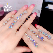 Shop pop Earrings 18K pure platinum four claw six claw Mossan Diamond Earrings men's and women's screw Gold Earrings