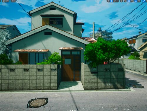 UE5虚幻4素材场景 地编 东方日本风格建筑哆啦A梦房子 模型日式