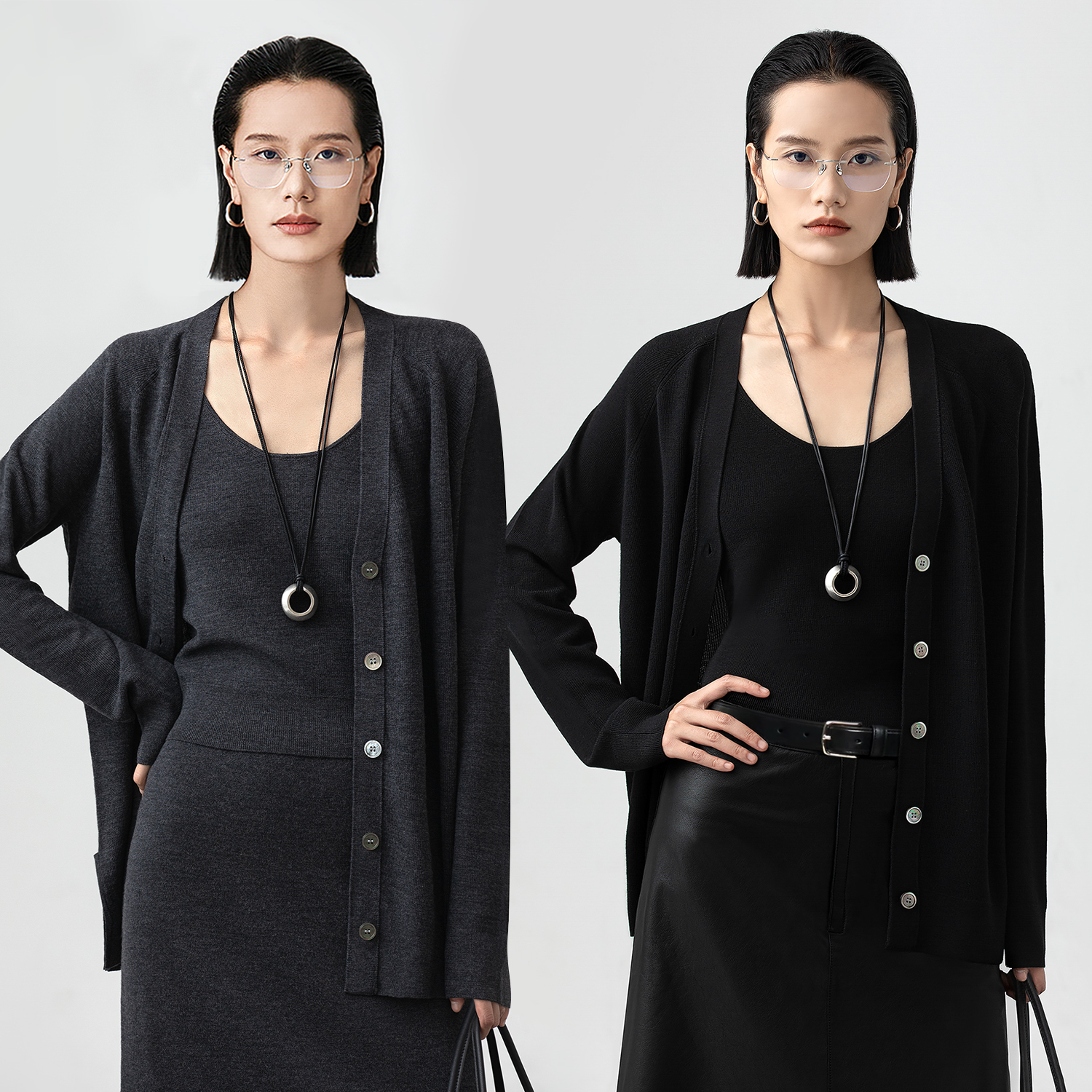 素韧丨德国精纺高端扬子纱外套女秋冬进口美丽诺羊毛针织衫女开衫