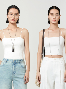 SOORAM高端进口三醋酸天丝凉感针织小吊带内搭外穿背心女短款百搭