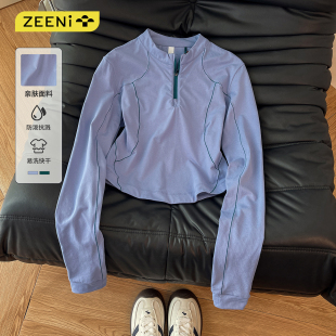 修身 ZEENI 新款 t恤速干衣女春季 显瘦徒步爬山上衣 户外运动风长袖