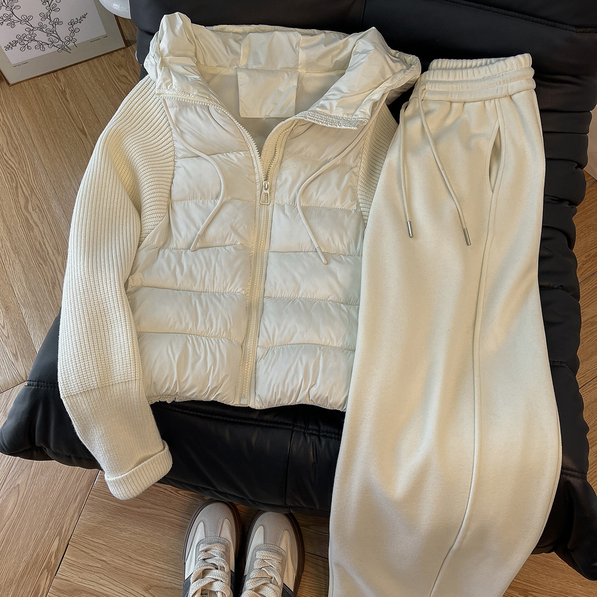 刚需好穿！2025独特超好看连帽棉服女休闲裤冬季一整套穿搭高级感,女装/女士精品,时尚套装,淘宝优惠券,粉丝福利购,淘宝优惠卷