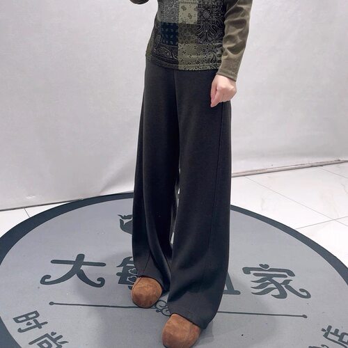 76页秋冬款大码显瘦女裤拖地裤子