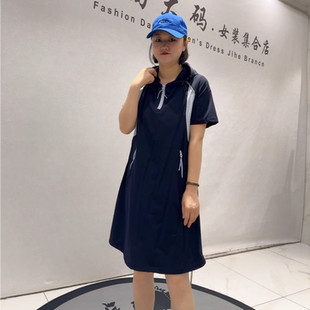 3799女权夏季新款欧货速干料连衣裙加大码女装胖妹妹连帽裙子