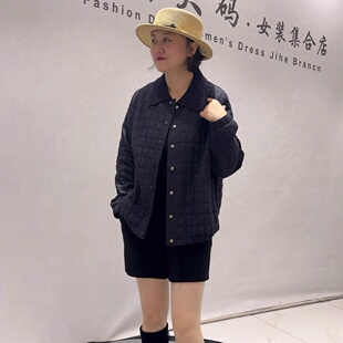 9575芮娜依莲初冬新款欧货大码二棉服外套加大码女装胖妹妹棉衬衫