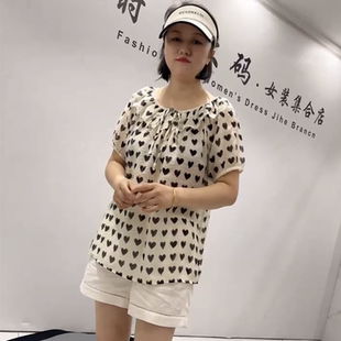 新款 加大码 芮娜依莲5031夏季 雪纺衫 女 女装 胖妹妹减龄显瘦欧货短袖