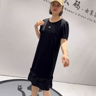 胖妹妹减龄显瘦欧货气质裙 芮娜依莲5717夏季 新款 连衣裙加大码 女装