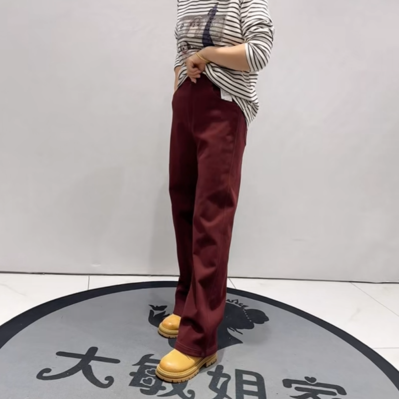 子汇秋冬款大码加绒女裤百搭长裤