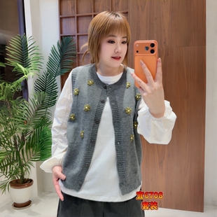 宜语析6708秋冬新款欧货两件套加大码女装胖妹妹减龄显瘦百搭上衣
