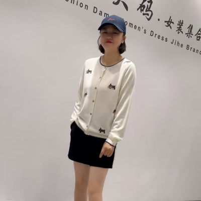 芮娜依莲秋季新款大码开衫针织衫