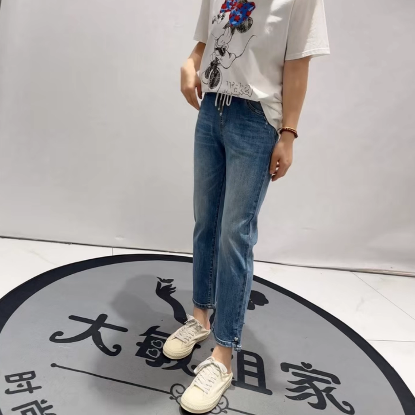 柏菲蒂8870春季新款牛仔裤加大码女装胖妹妹松紧腰显瘦百搭裤女裤,女装/女士精品,常规大码外套,淘宝优惠券,粉丝福利购,淘宝优惠卷