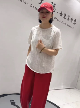 芮娜依莲夏季新款大码棉质短袖衫
