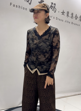 女权贵族秋冬季新款大码蕾丝衫女