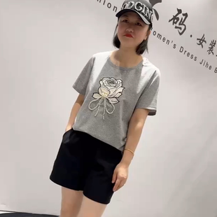 新款 加大码 芮娜依莲1656夏季 短袖 女 女装 胖妹妹减龄显瘦欧货气质衫