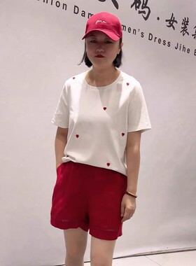 2185芮娜依莲蓝鲸之吻夏季新款欧货短袖T加大码女装胖妹妹减龄衫