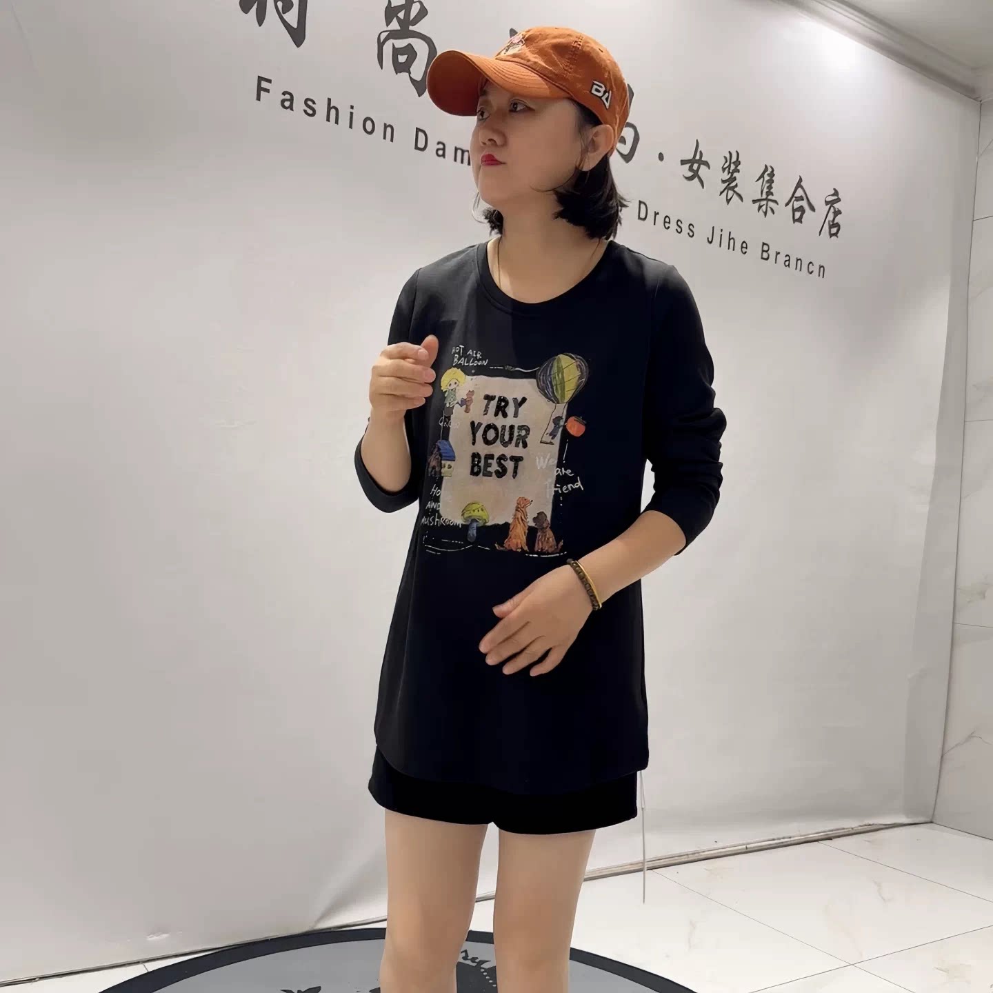 8200女权贵族秋季新款欧货一手长衫加大码女装胖妹妹百搭显瘦上衣