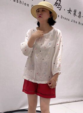 女权贵族夏季新款大码显瘦短袖衫