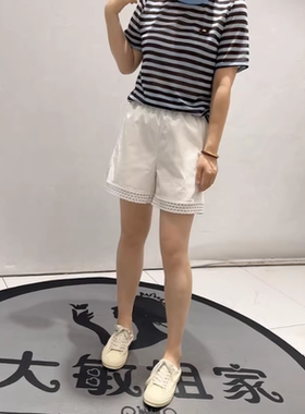 3708女权贵族夏季新款欧货百搭短裤加大码女装胖妹妹宽松显瘦女裤