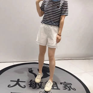 3708女权夏季新款欧货百搭短裤加大码女装胖妹妹宽松显瘦女裤
