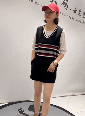 1507芮娜依莲年货春款欧货针织曲珠中袖衫加大码女装胖妹妹衫上衣