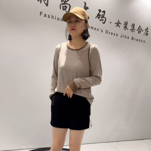 女装 大码 胖妹妹减龄显瘦百搭上衣 欧货打底衫 女权贵族8062秋冬新款