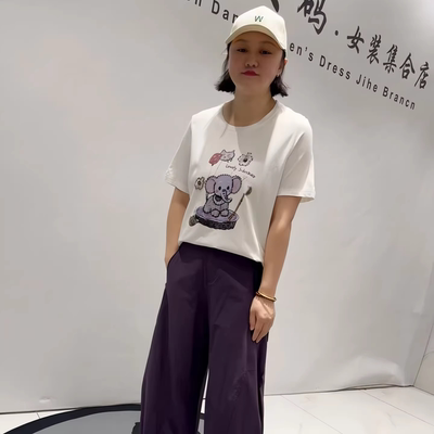 芮娜依莲夏季新款大码欧货短袖衫