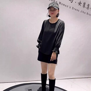 新款 胖妹妹百搭气质衫 欧货醋酸衫 女装 上衣 加大码 1630女权贵族春季