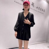 2193芮娜依莲蓝鲸之吻年货春款 胖妹妹上衣 女装 欧货一手长衬衫 大码