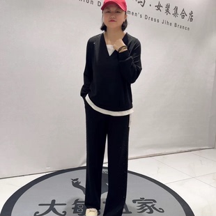 6292女权初秋新款欧货套装加大码女装胖妹妹显瘦两件套套装女