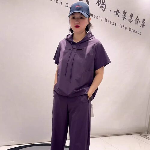 天娇一生水夏季新款大码连帽短袖