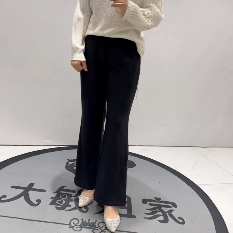 女权贵族秋冬新款大码微喇裤女裤