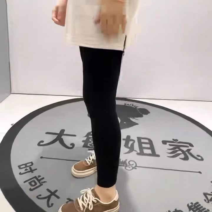 580克冬季加绒高腰弹力打底裤女