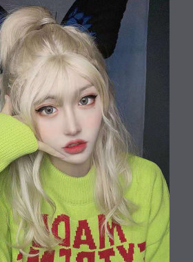 朵拉假发女生金色全头欧美风造型