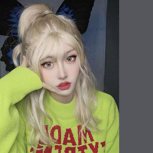 朵拉假发女生金色全头欧美风造型