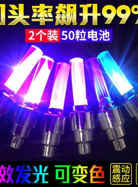 自行车气门灯七彩感应震动摩托车电动车山地车气嘴灯酷炫配件大全