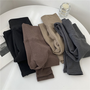 九分裤 女2024秋冬保暖紧身弹力秋裤 女 显瘦德绒发热打底裤 高腰修身