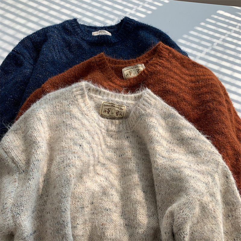 秋冬高级感懒惰风羊毛圆领套头毛衣设计感小个子韩系百搭上衣新款,女装/女士精品,毛衣,淘宝优惠券,粉丝福利购,淘宝优惠卷