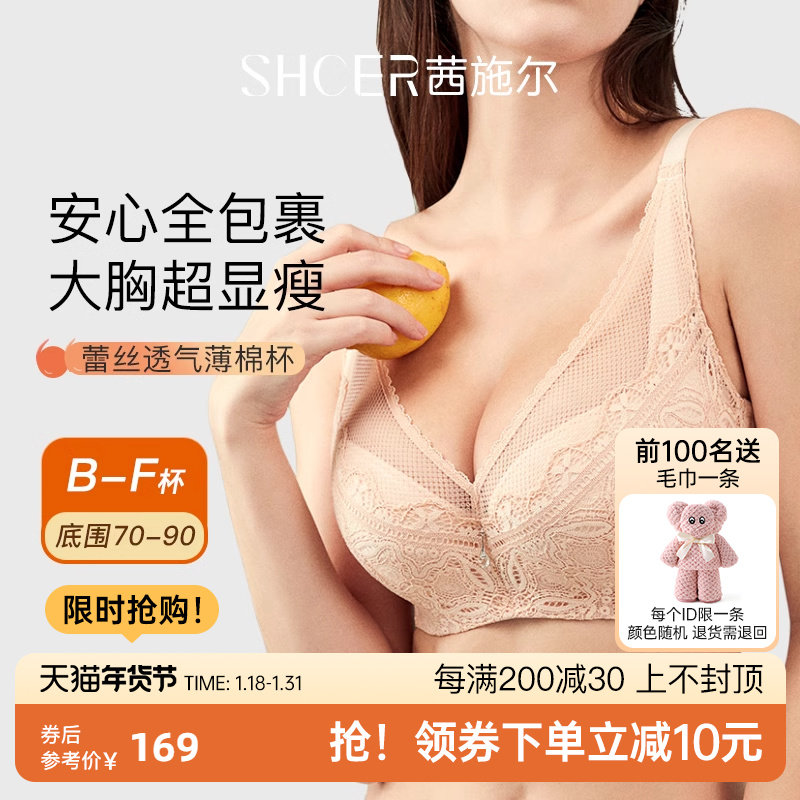 茜施尔大胸显小胸内衣女秋冬聚拢性感收副乳防下垂调整型秋冬文胸