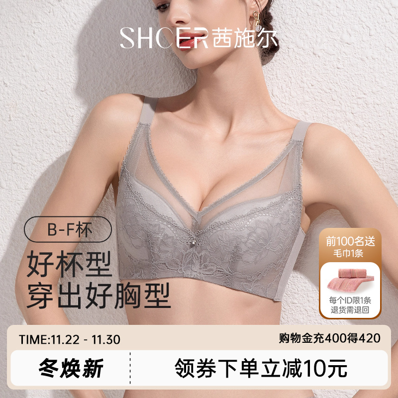 茜施尔大胸显小聚拢收副乳内衣