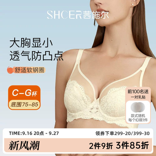 茜施尔舒适透气聚拢大胸显小文胸