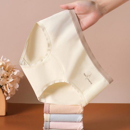 7A全棉女士内裤无痕字母中腰