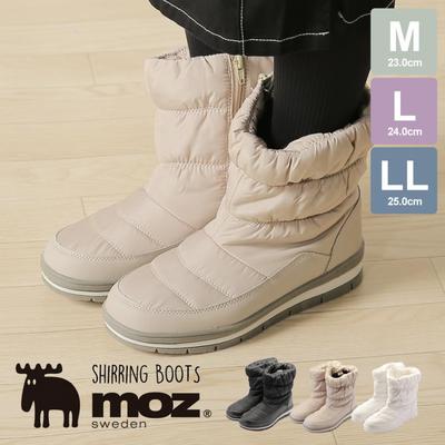 MOZ冬季加厚加绒平底防水防滑保暖雪地靴女毛毛中筒短靴加绒棉鞋