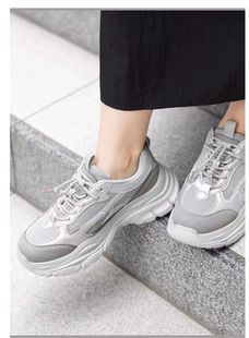 少 原宿风日系休闲抽带厚底运动鞋 特 轻量 后跟高6cm 显瘦高 独