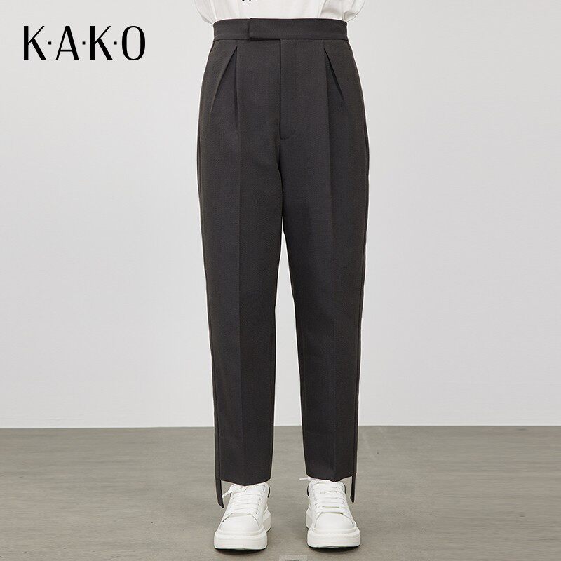 【商场同款】KAKO新款简约时尚女士裤子学院风锥形西装裤5210471
