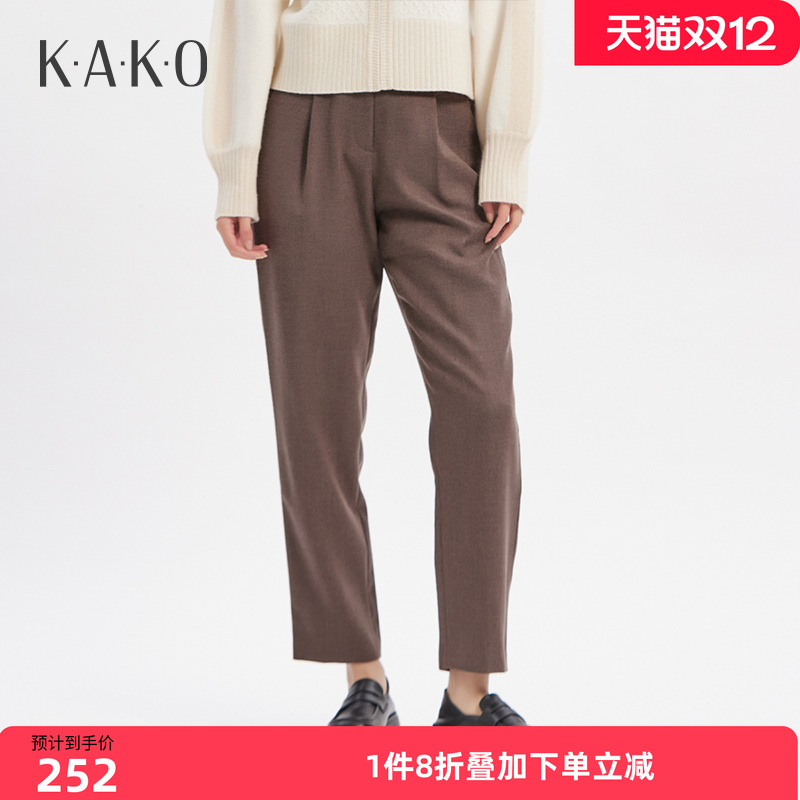 百搭气质直筒休闲裤羊毛质地